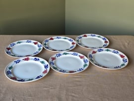Oud Boerenbont Regout Royal Sphinx set 6x plat Dinerbord 24,5 cm