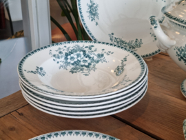Societe Ceramique decor Anna kleur Petrol compleet Eetservies 6-pers