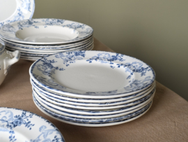 Frans Longwy blauw Rejane compleet Eetservies 8-pers.