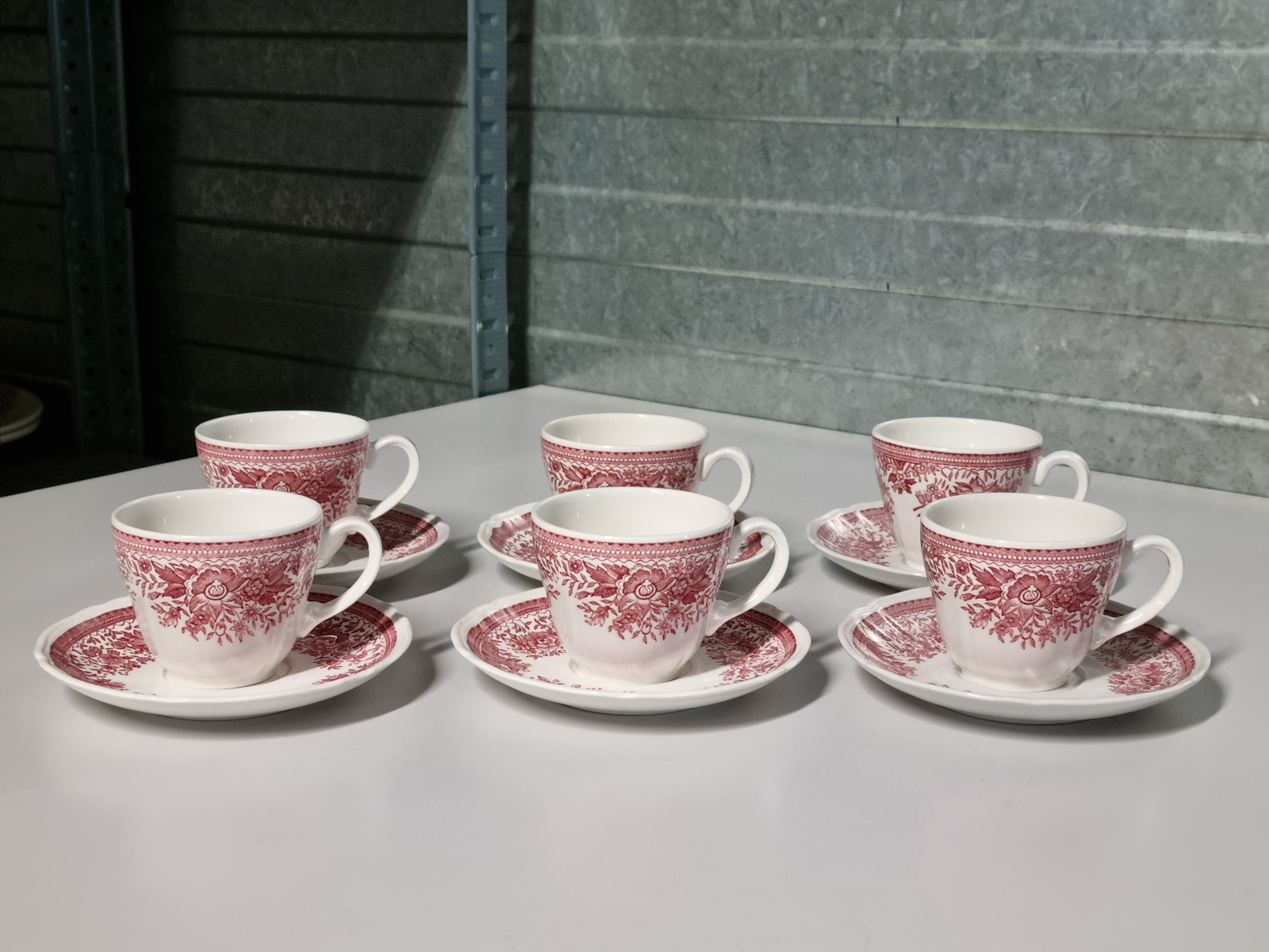 Villeroy en Boch Fasan rood set 6x Koffiekop met schotel