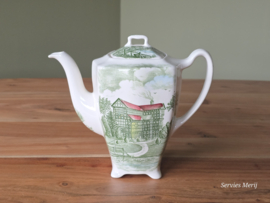 Engels groen Johnson Bros Country Scene Koffiepot 16 cm
