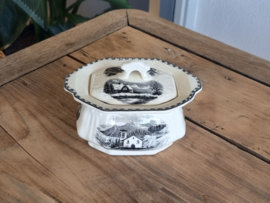 Landschap Zwart Societe Ceramique Suikerpot vierkant model