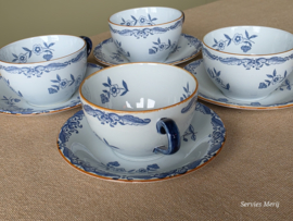 Rorstrand Ostindia East Indies set 4x Thee Kop en schotel 8 cm (Aardewerk)