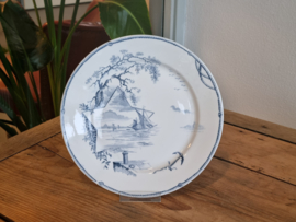 Petrus Regout Marines donkerblauw plat dinerbord 23,5 cm (rond model, ster)