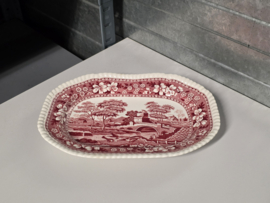 Engels Copeland Spode's Tower rood rechthoekige schaal 27 cm