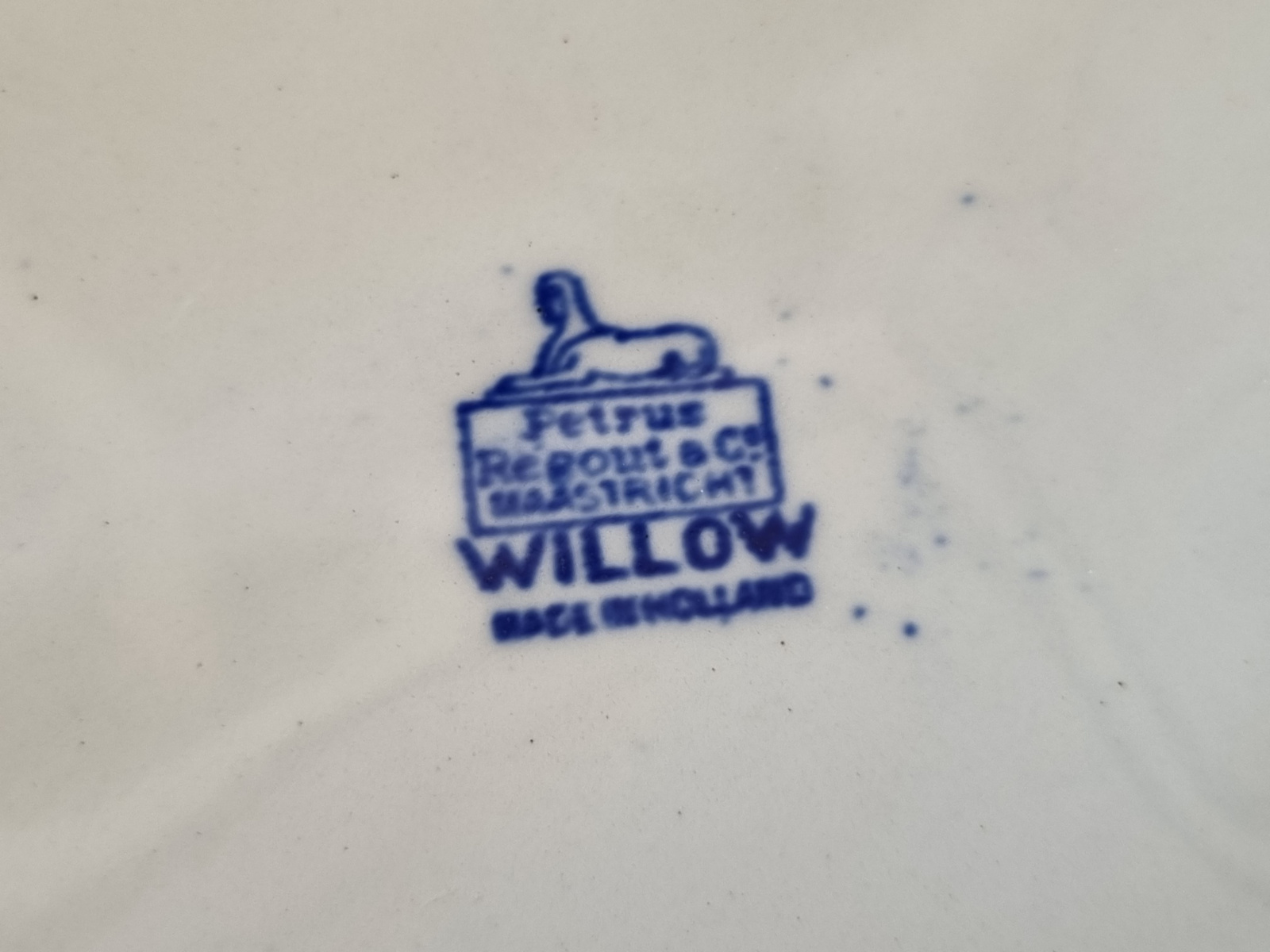 Petrus Regout Willow blauw set 2x Vakkenbord