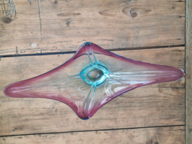 Max Verboeket Maastricht Glazen Bowl Schaal roze met blauw