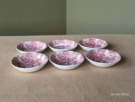 Engels rood Grindley Country Style set 6x rond schaaltje 10 cm