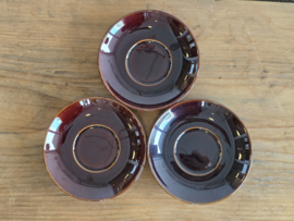 Regout Royal Sphinx bruin set 3x espresso kop en schotels bruin