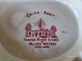Engels rood Palissy River Scenes Koffiepot 17,5 cm