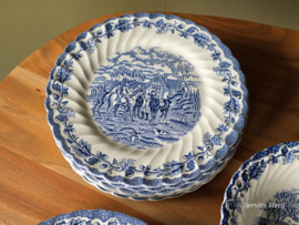 Engels blauw Jachtservies Myott's Country Life Eetservies 8 personen