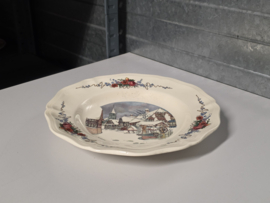 Frans Sarreguemines Obernai diep bord 25 cm (sneeuw)