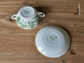 Engels groen Grindley Country Inns Soepkom met schotel