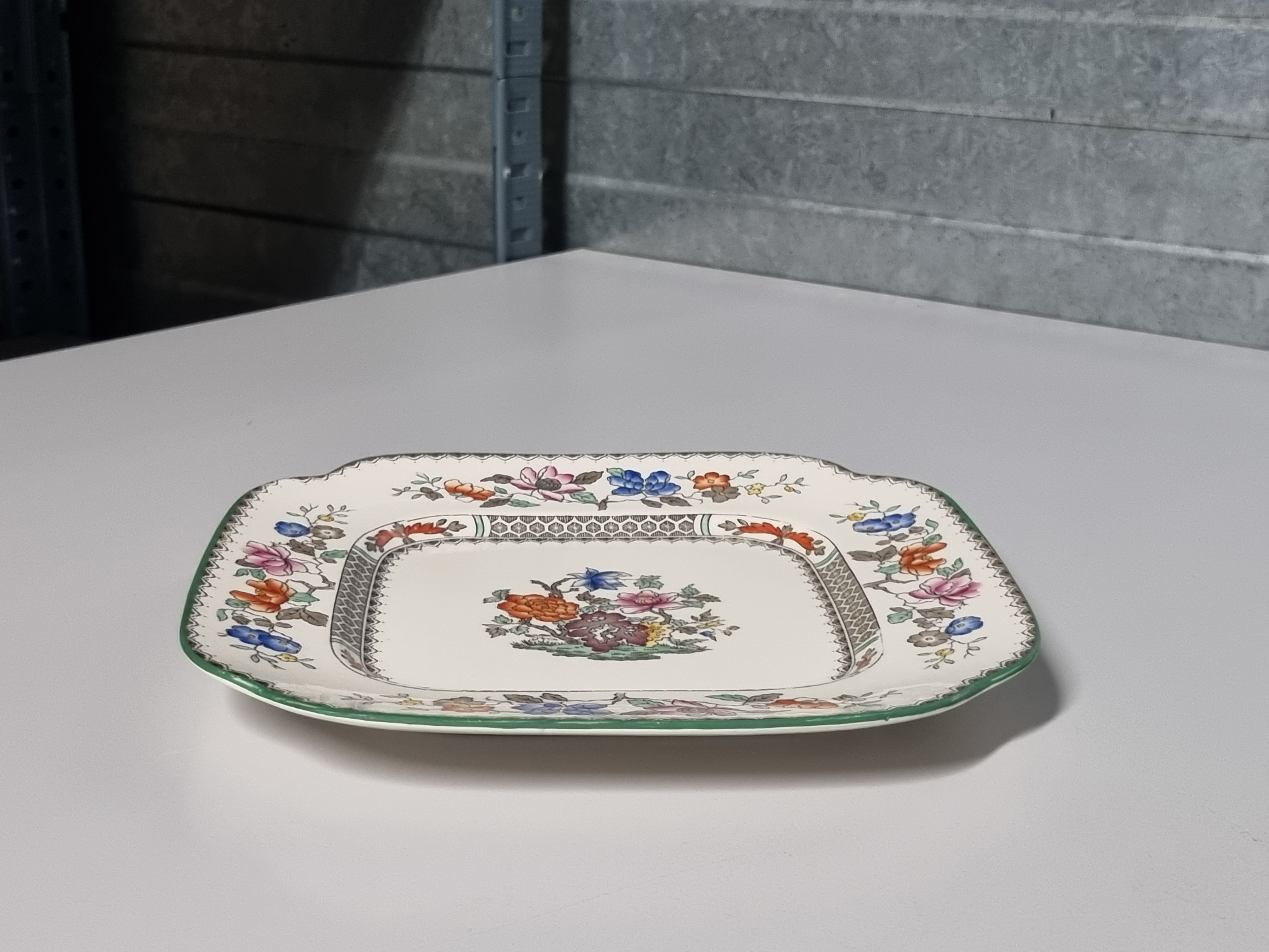 Engels Spode Copeland Chinese Rose vierkant bord 20,5 cm