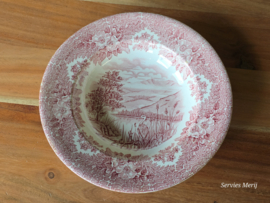 Engels rood English Ironstone Tableware EIT diep bord 22 cm (reiger, Lake Coniston)