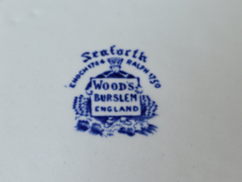 Engels blauw Woods Burslem England Seaforth diep bord 23 cm