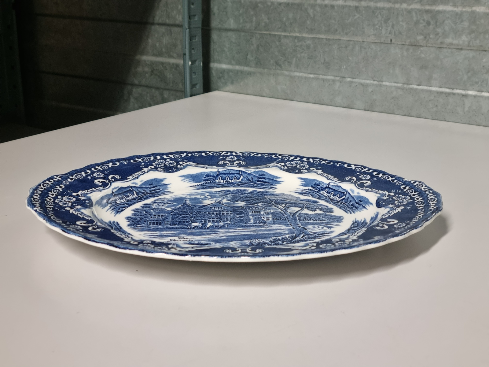 Engels blauw Grindley Country Inns ovale schaal 31,5 cm