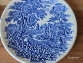 Engels blauw English Ironstone Tableware EIT set 5x onderzetter 11,5 cm (hooiwagen)