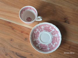 Villeroy en Boch Burgenland rood koffie kop en schotel (zwart stempel)