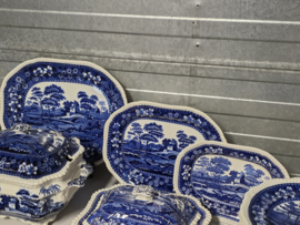 Engels blauw Spode's Tower blauw Compleet eetservies 18 persoons