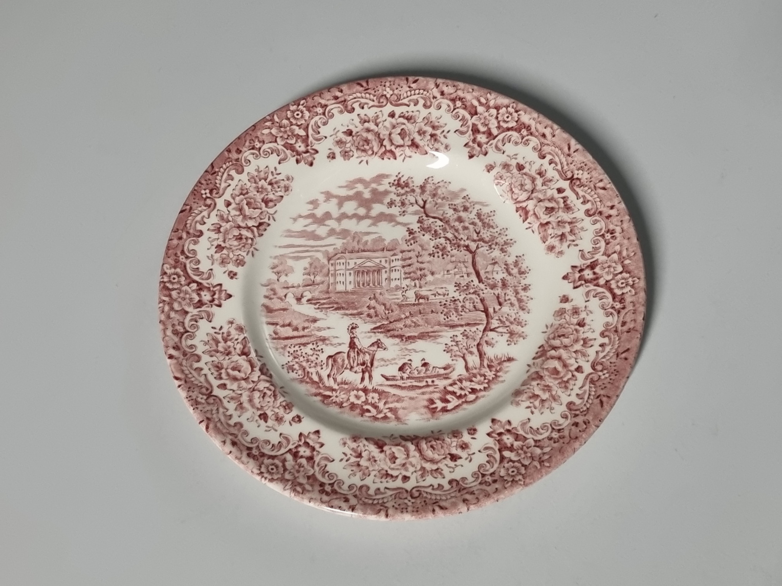 Engels rood Ironstone Ontbijtbordje 19,5 cm (ruiter)