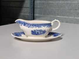 Villeroy en Boch Burgenland blauw mini Sauciere op Onderschotel