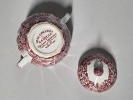 Engels rood Hostess Tableware Olde Country Castles suikerpot
