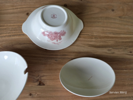 Engels rood Olde England Royal Tudor Ware Set 2x dekschaal