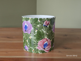 Societe Ceramique Schrijfnamendecor decor Bloemendaal pollepelpot pot