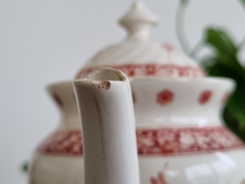 Regout decor Flower rood Koffiepotje (creme)