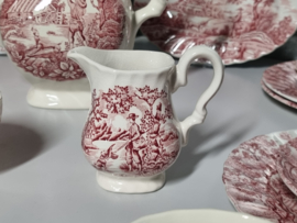 Engels rood The Hunter by Myott Koffieservies Ontbijtservies 8 personen