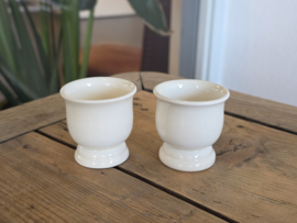 Societe Ceramique set 2x eierdopje laag model wit