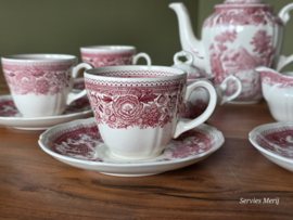 Villeroy en Boch Burgenland rood koffieservies 6 personen