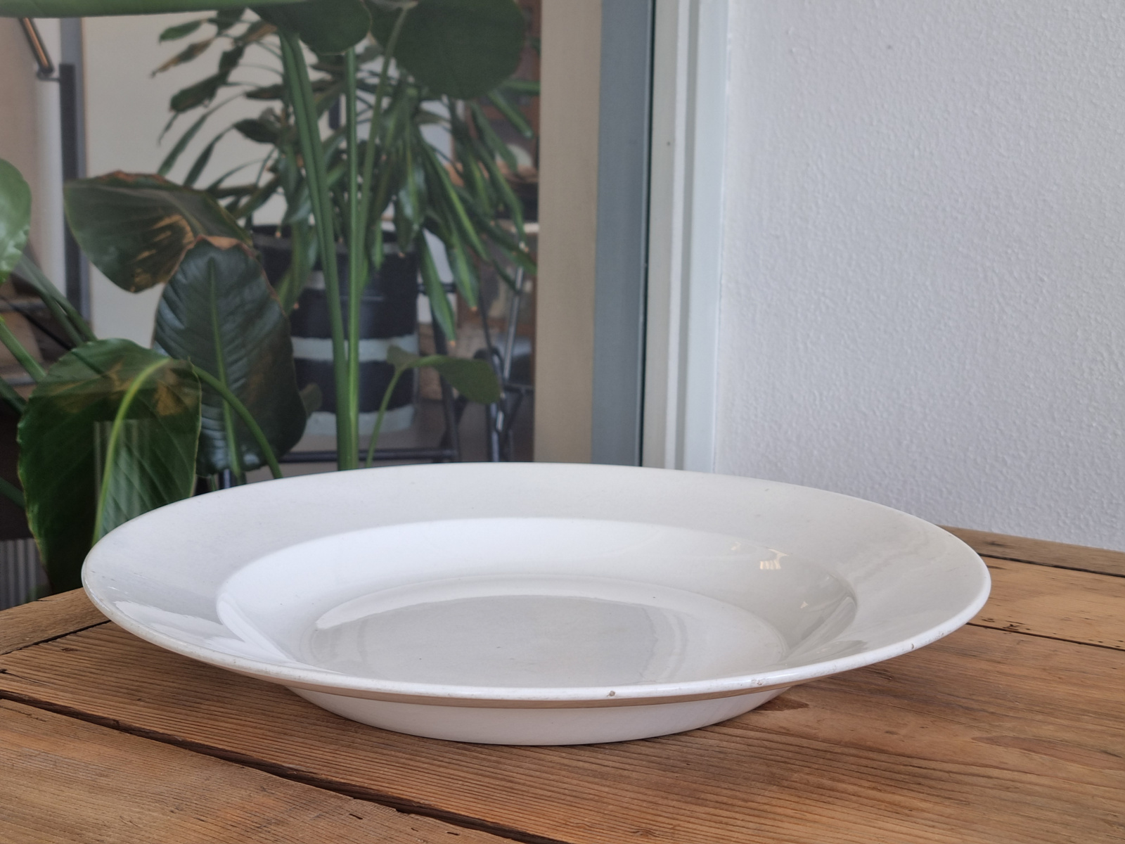 Societe Ceramique roomwit robuust Serveerbord 38,5 cm (strakke rand)