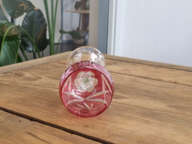 Boheems Kristal Glas Rood op hoge voet