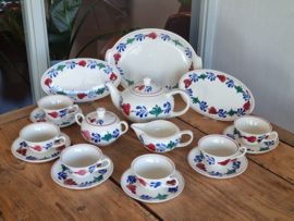 Oud Boerenbont Regout Royal Sphinx theeservies 6 personen