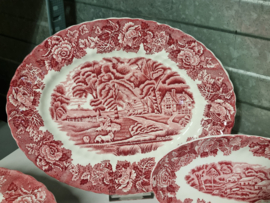Engels rood Woods Ware compleet eetservies 6 personen 24 delig