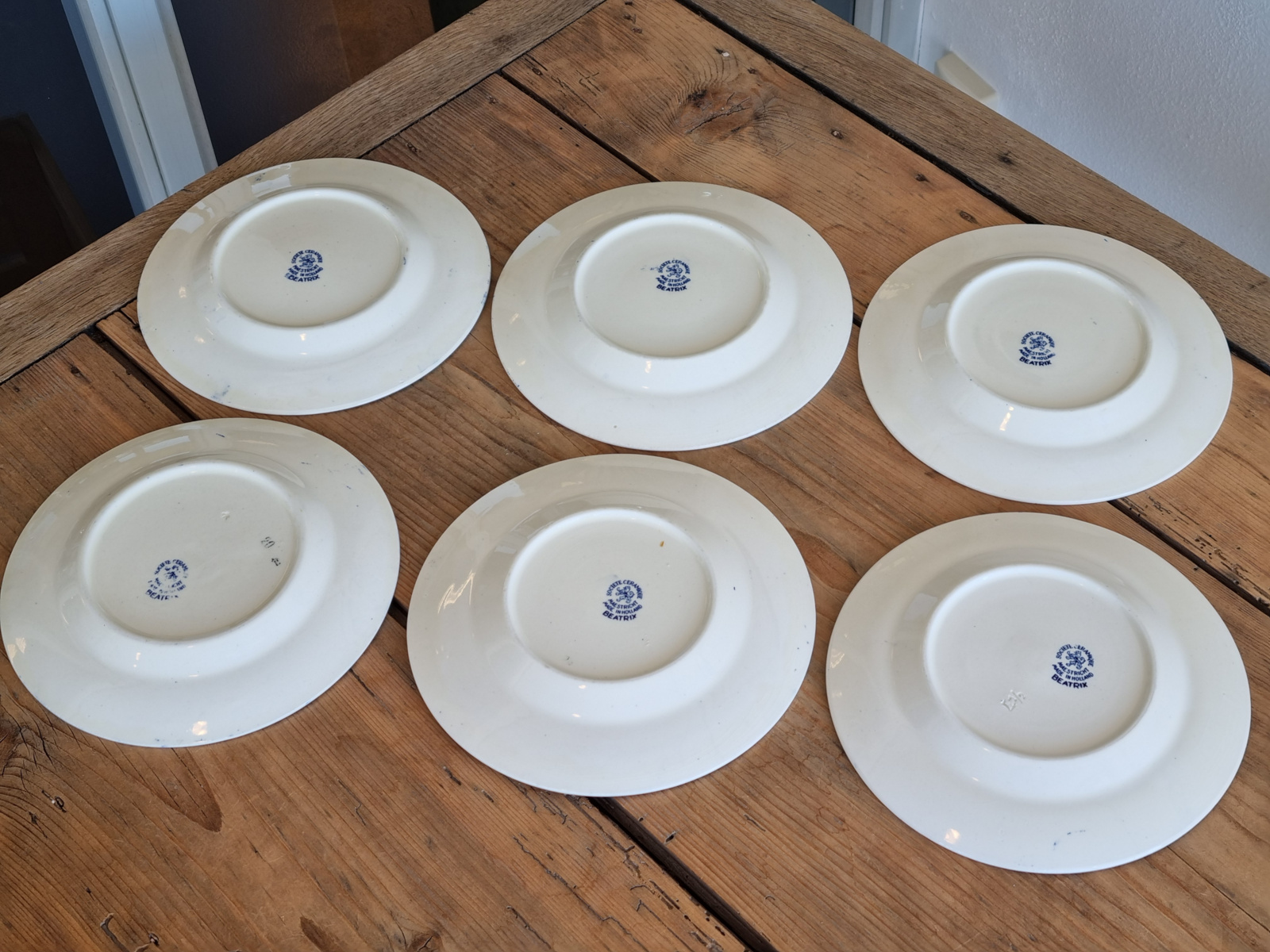 Beatrix Societe Ceramique set 6x ontbijtbordje 21 cm (gebloemde rand)