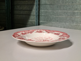 Engels rood Johnson Bros Old Britain Castles diep Pasta Curry Bord 25 cm
