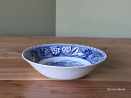 Engels blauw Wood & Sons Burslem Woodland hoge schaal 21 cm
