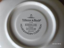 Villeroy en Boch Burgenland rood koffie kop en schotel (zwart stempel)