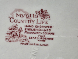 Engels rood Jachtservies Myott's Country Life dekschaal