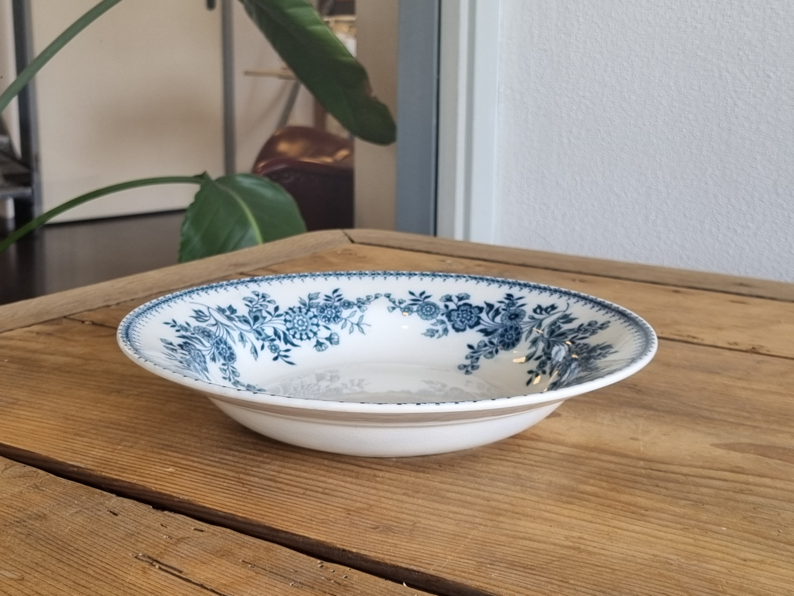 Société Céramique Bruges blauw diep pasta curry bord 23 cm