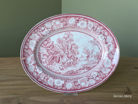 Engels rood W.R. Midwinter Rural England ovale schaal 30 cm