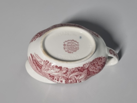 Engels rood 17th Century England Royal Tudor Ware Staffordshire Sauskom met oor