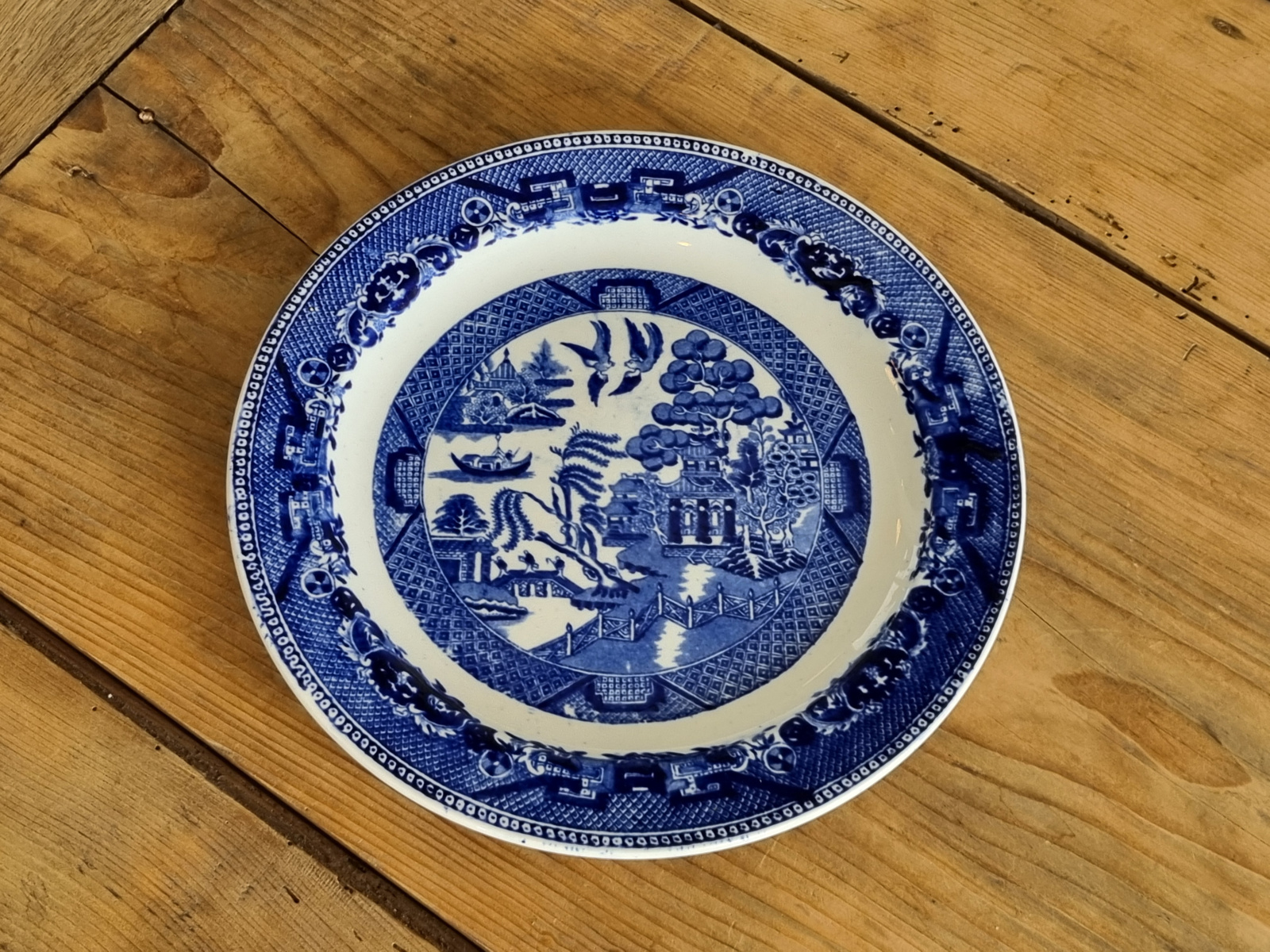 Societe Ceramique decor Willow blauw plat dinerbord 25,5 cm