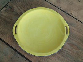 Societe Ceramique Christiania geel Serveerbord Gebakschaal 26,5 cm