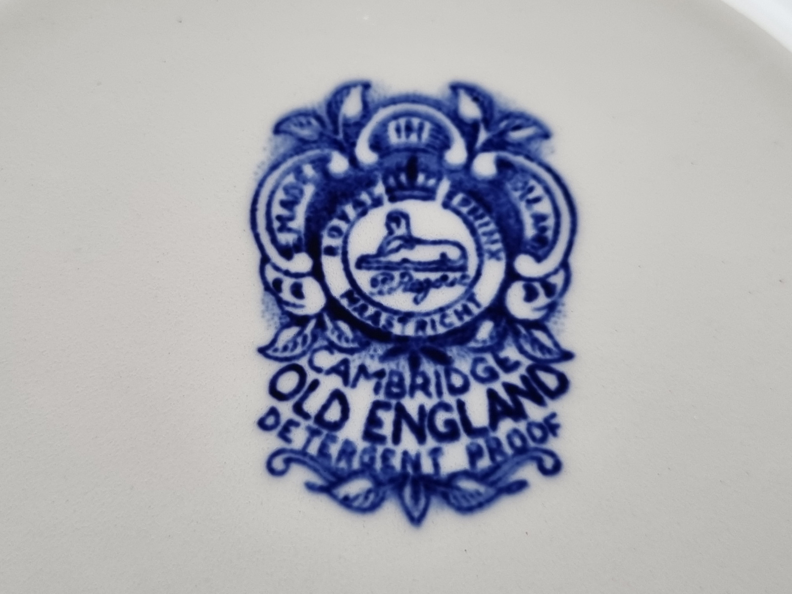 Regout Castillo Old England blauw plat dinerbord 23,5 cm (Old England stempel)