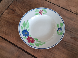 Boerenbont Societe Ceramique blauw-rode bloem Diep Pasta Curry Bord 23,5 cm