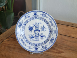 Potiche blauw Petrus Regout ontbijtbord 20 cm